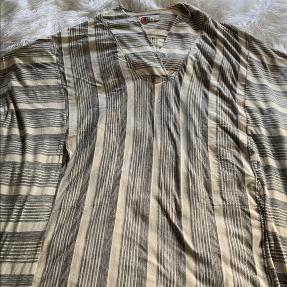 Copy- Free People Unisex FP Beach Boho Striped Kaftan Maxi Dress Coverup - Picture 2 of 7